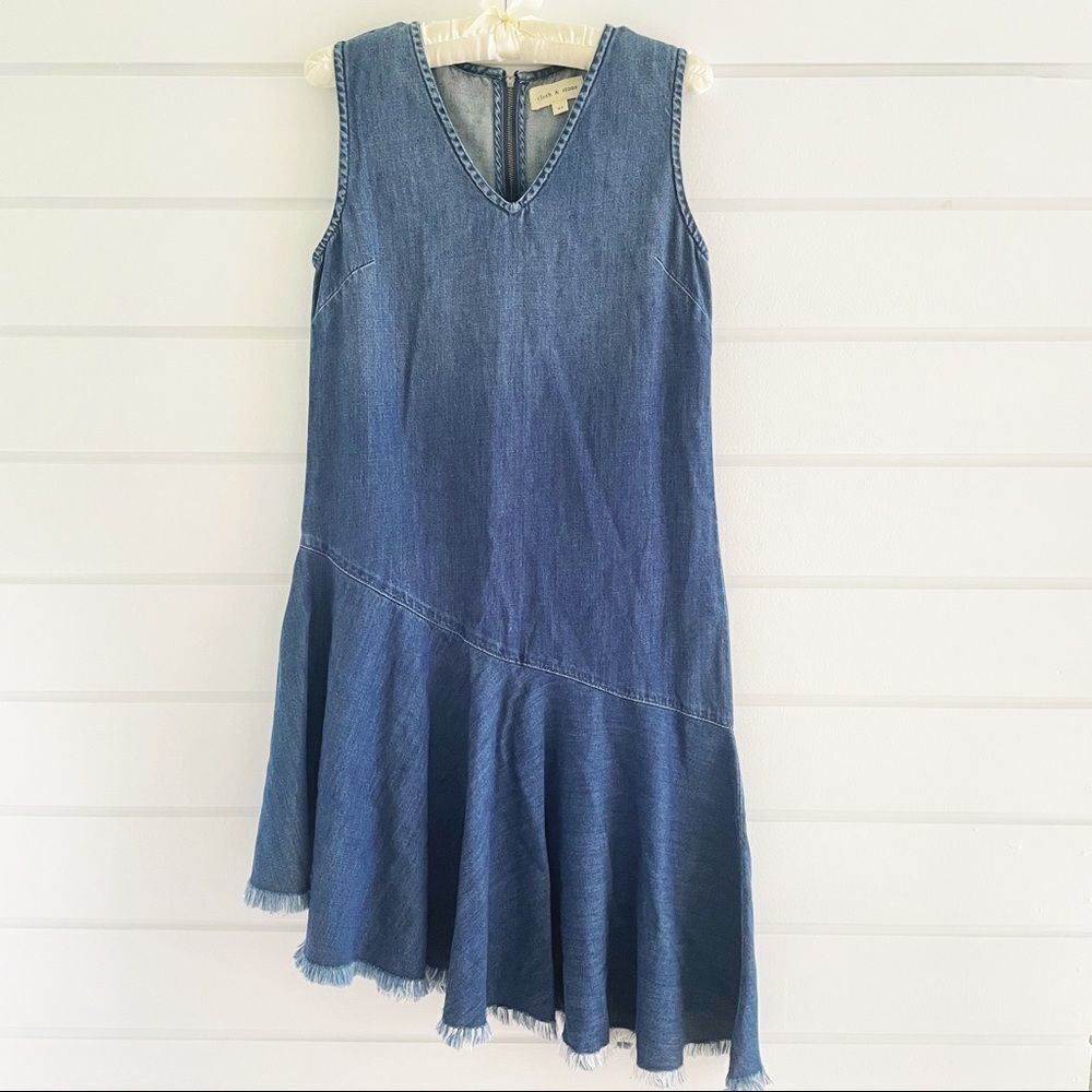 Anthropologie Cloth & Stone Asymmetrical Hem Dress Size XS - Runs Big